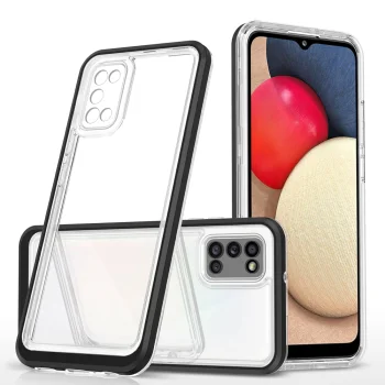 Telefono dėklas Hybrid Armor Clear 3 in 1 Samsung Galaxy A03s, juodas