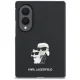 Karl Lagerfeld Saffiano Karl&Choupette Pin dėklas Samsung Galaxy Z Flip7, juodas