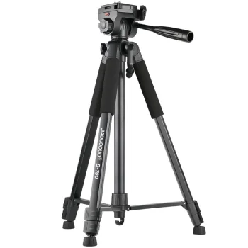 Aliumininis fotografavimo trikojis su reguliuojamu pagrindu, 57-170 cm, pilkas
