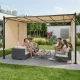 Plieninė sodo pergola Multigarden, 3x4 m, smėlio spalvos