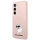Karl Lagerfeld Liquid Silicone Ikonik Choupette dėklas Samsung Galaxy S23+, rožinis