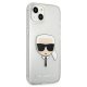 Karl Lagerfeld iPhone 13 mini dėklas Glitter Karl\'s Head, sidabrinis