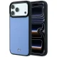 Mercedes dėklas iPhone 18 Pro Max / 17 Pro Max Leather Mesh MagSafe, mėlynas