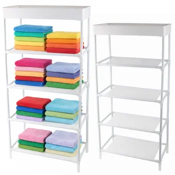 5-Tier Shoe Rack Storage Organizer, 81 x 39.5 x 21.5 cm, White