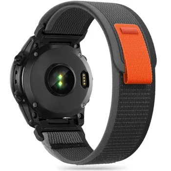 Tech-Protect Nylon dirželis Garmin Fenix 3/5X/6X/7X, juodas / oranžinis