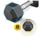 Šešiakampis hantelis 4Fizjo HEX, 5 kg, juodas