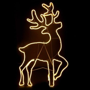 LED neoninis elnias šviečianti dekoracija IP44, 55x92cm, šiltai balta