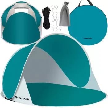 TRIZAND 00023856 Pop-Up Beach Tent 190x120x86cm, Blue-Grey