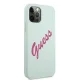 Guess Silicone Vintage dėklas iPhone 12 / 12 Pro telefonui, fuksijų mėlyna