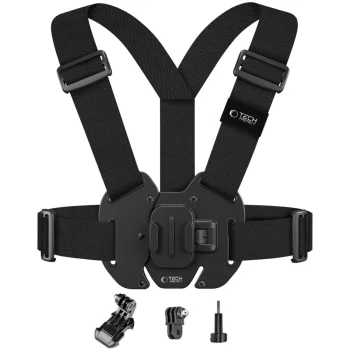 Tech-Protect GA100 krūtinės laikiklis GoPro / DJI kameroms, juodas