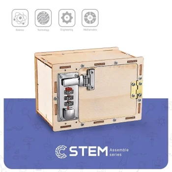 Medinis konstruktorius Mechaninis seifas, STEM edukacinis žaislas