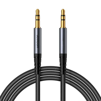 Joyroom SY-A08 AUX 3.5 mm stereo garso laidas, 1.2 m, juodas