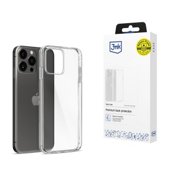 3Mk Protection Clear Case for Apple iPhone 15 Pro, Transparent
