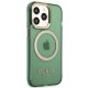 Guess Gold Outline Translucent MagSafe dėklas iPhone 13 Pro / 13, žalias
