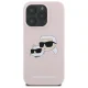 Karl Lagerfeld silikoninis Karl & Choupette MagSafe dėklas iPhone 16 Pro, rožinis