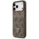 Guess 4G Nauble Card Triangle dėklas iPhone 17 Pro Max, rudas