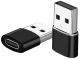 USB-A į USB-C OTG adapteris duomenų perdavimui ir įkrovimui, juodas