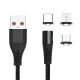 Maxlife MXUC-02 Magnetic 3-in-1 Cable USB to Lightning/USB-C/microUSB 1m 2A, Black