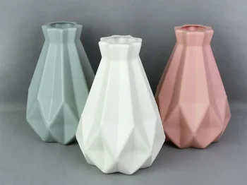 Nedūžtanti plastikinė gėlių vaza, skandinaviško stiliaus, 20 cm