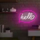 Forever Light LED neoninis ženklas HELLO, rožinis ir baltas