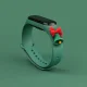 Kalėdinis dirželis Xiaomi Mi Band 3 / 4 su varpeliu - Tamsiai žalias
