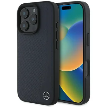 Mercedes dėklas iPhone 16 Pro Max telefonui su MagSafe, tamsiai mėlynas