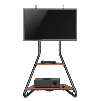 Pastatomas televizoriaus stovas 37-75'' Maclean MC-455 su lentynomis, iki 40kg, juodas