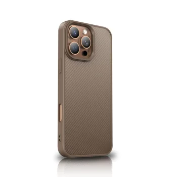 Wozinsky Carbon Fiber Case with MagSafe for Samsung Galaxy S25+ - Brown