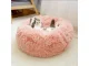 Plush Pet Bed for Dogs and Cats, Round Fluffy Cushion 50 x 15 cm, Light Pink
