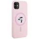 Karl Lagerfeld Silicone Karl&Choupette MagSafe dėklas iPhone 11 6.1\", rožinis