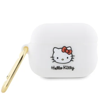 Hello Kitty AirPods Pro 2 apsauginis dėklas Silicone 3D Kitty Head, baltas