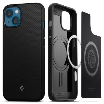 Spigen Tough Armor Mag dėklas, skirtas iPhone 13, matinė juoda