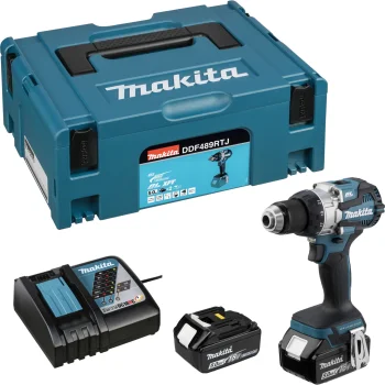Akumuliatorinis gręžtuvas-suktuvas Makita DDF489RTJ 18V LXT 2x 5.0 Ah Makpac