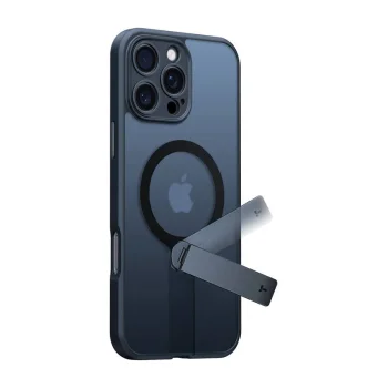 Torras Pstand Spin dėklas telefonui iPhone 16 Pro Max su stovu, juodas