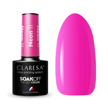 Claresa Neon 11 Hybrid Gel Polish, Pink, 5g