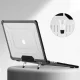 Tech-Protect SmartShell Pro dėklas MacBook Air 13\" (M2/M3/M4) kompiuteriui, juodas / skaidrus