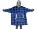 Džemperis-antklodė su kišene Blue Plaid
