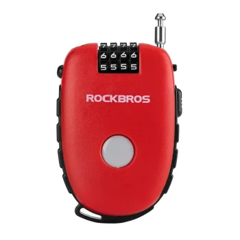 Dviračio spyna Rockbros 32420981001 su susukamu trosu, raudona
