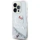 Hello Kitty dėklas iPhone 14 Pro telefonui Liquid Glitter Charms, sidabrinis