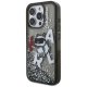Karl Lagerfeld Liquid Glitter Choupette dėklas iPhone 16 Pro Max - juodas