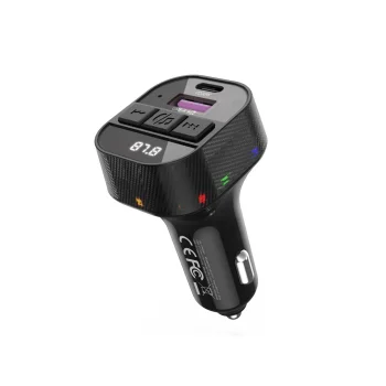 XO BCC17 Bluetooth FM Transmitter & Car Charger 30W, Black