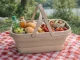 Collapsible Silicone Picnic Basket and Portable Table, Beige