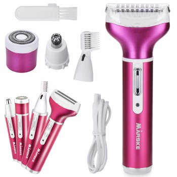 Women's 4-in-1 Epilator and Shaver with USB Charging, Dark Pink