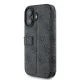 Guess 4G Metal Logo atverčiamas dėklas iPhone 16 telefonui, juodas