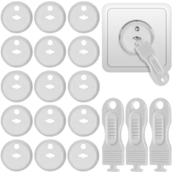 Ruhhy Child Safety Socket Covers, 15 Pcs, White