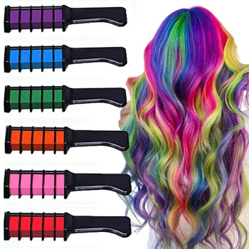 Washable Hair Chalk Combs for Temporary Color, 6 pcs