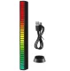 Sound-Reactive RGB LED Light Bar, 32-LED Music Visualizer, Black