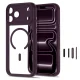 Tech-Protect MagPeak MagSafe CC case for iPhone 18 Pro / 17 Pro, clear burgundy
