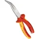 Smailiasnukės replės KNIPEX su kirpimo briaunomis 200 mm, raudonos/geltonos