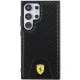 Ferrari Carbon Stitched Bottom dėklas skirtas Samsung Galaxy S24 Ultra, juodas